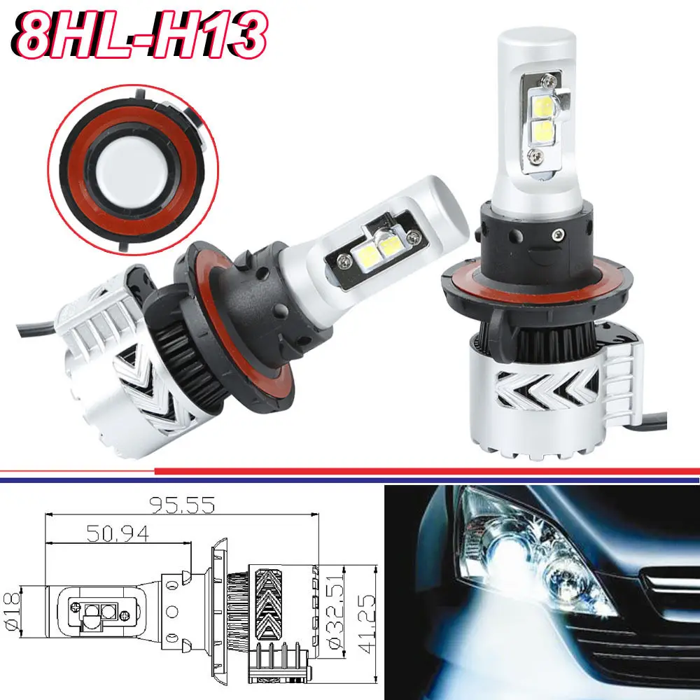 72W 12000LM auto LED Headlight Kit H13 with Hi/lo Beam High Power led