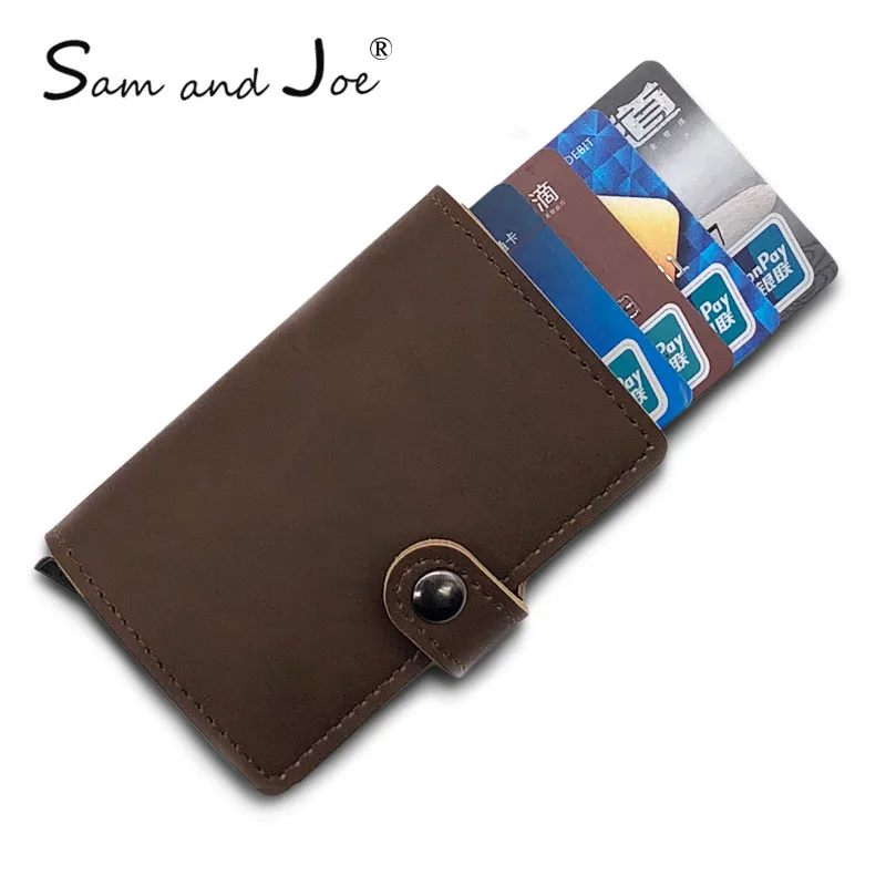 

2019 Brand Credit Card Holders Business Men Card Holders Fashion RFID Card Cases Automatical Aluminium Bank Card Wallets