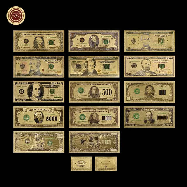 Wr 14 Color Usa Gold Banknotes 1 Billion Dollar World Paper Money Wr 14 Color Usa Gold Banknotes 1 Billion Dollar World Paper Money Currency America