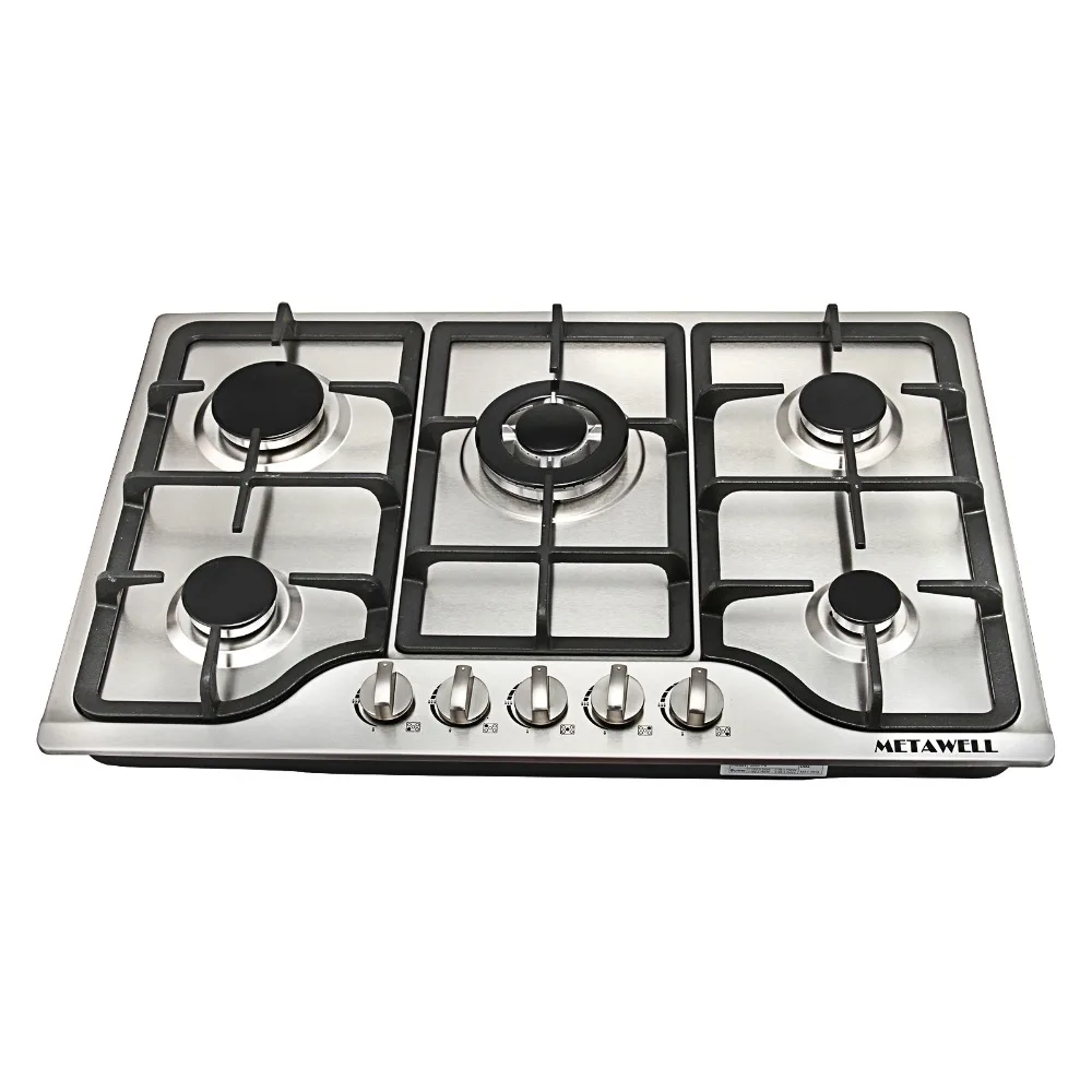 Metawell 30inch Stainless Steel 5 Burners Built In Gas Cooktop Metawell 30inch Stainless Steel 5