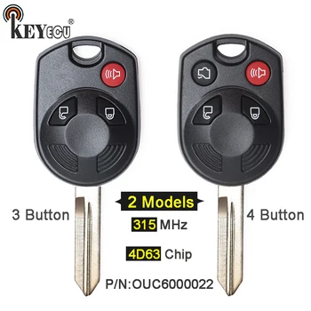 

KEYECU 10x 315MHz 4D63 Chip FCC: OUC6000022 2+1 3+1 3/4 Button Remote Car Key Fob for Ford Edge Escape Focus Fusion Flex