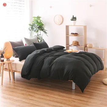 

Home textile solid outlet white bedding set 3pcs/set(one duvet cover+two pillowcases)black king size blue brief modern bedding