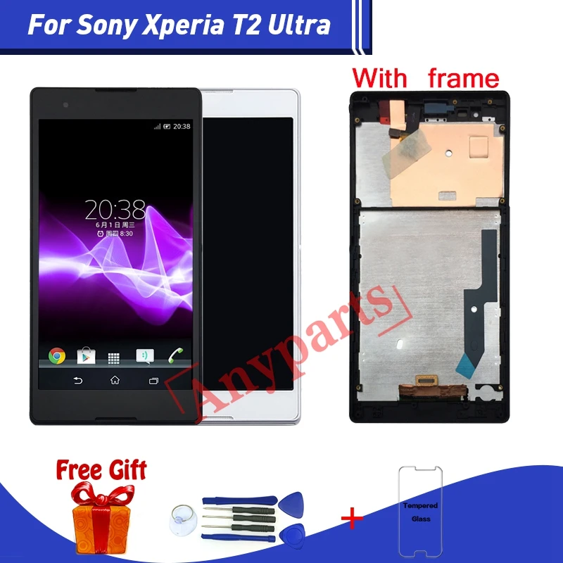 Для sony Xperia T2 Ultra lcd+ кодирующий преобразователь сенсорного экрана в сборе для sony D5322 D5303 D5306 ЖК-дисплей сенсорный экран Замена