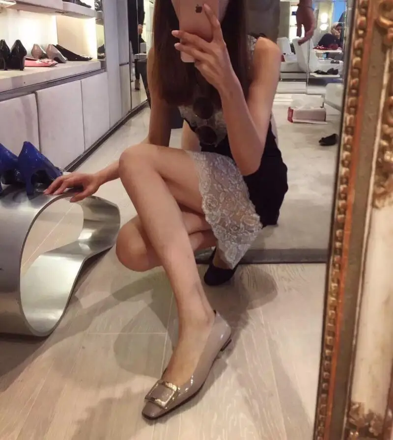 Kmeioo Classic Career Office Shoes Woman Square Toe Low Heels Women Fashion Loafers Slip-On Suqare Heels Woman Red Black Shoes