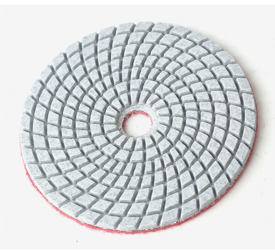 7pcs/set 4 inch 100mm spiral shape diamond polishing pads for wet polishing granite,marble engineered stone sanding disc