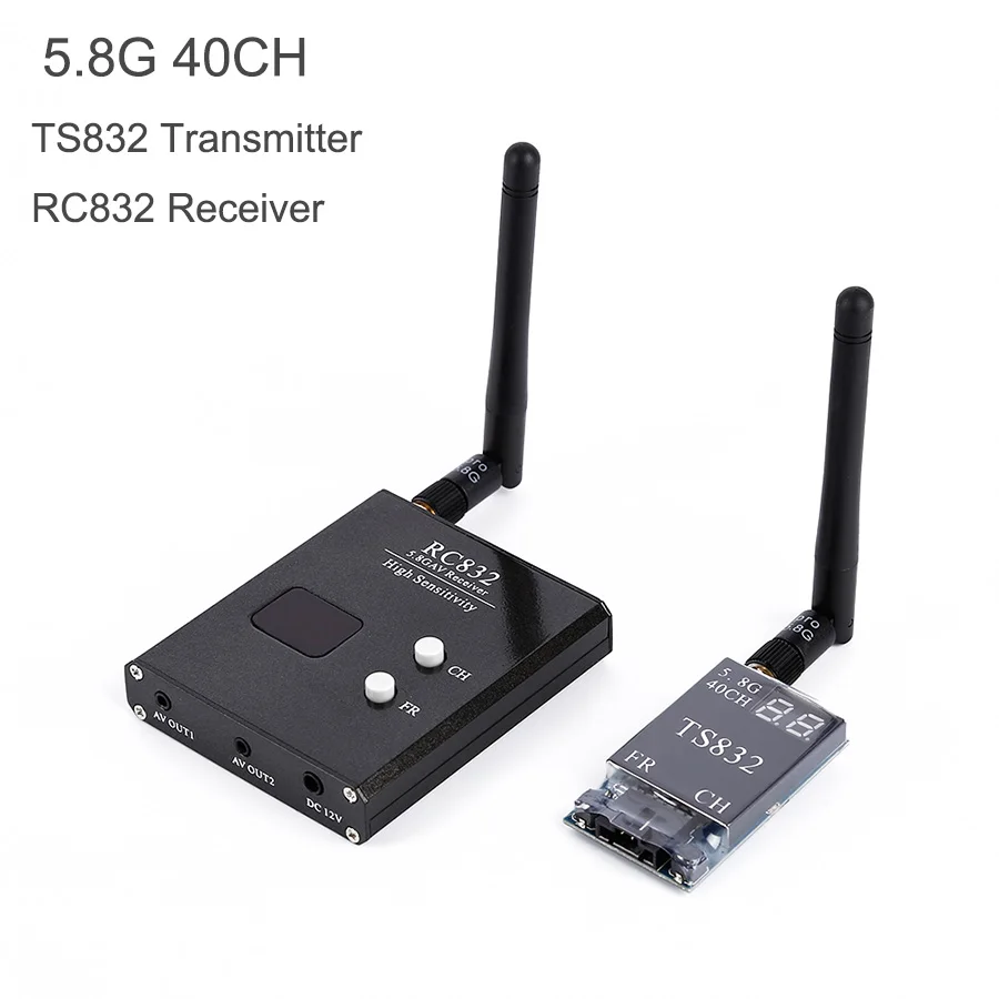 

5.8G 48CH TS832 AV Transmitter & RC832 Receiver Wireless Audio/Video Image Transmission Receiver System for FPV Drone Quapcopter