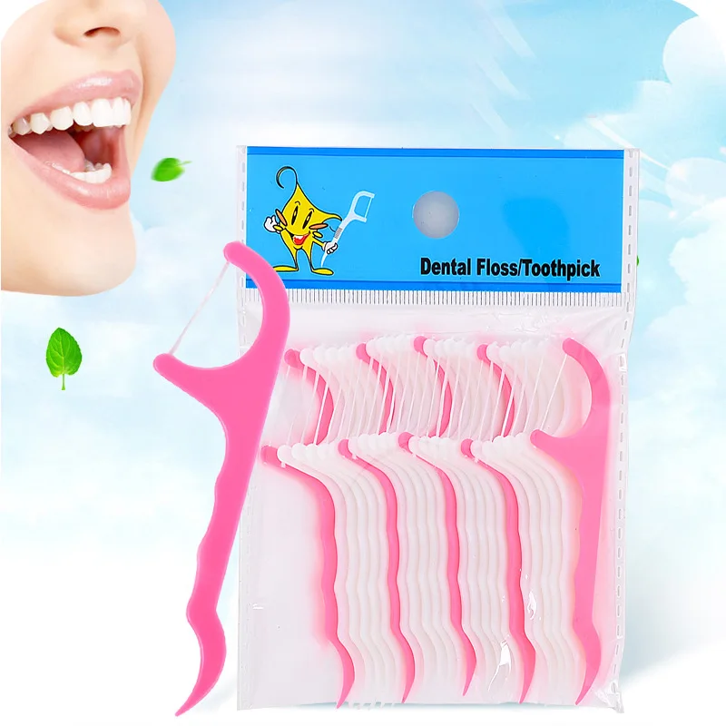 

25Pcs/pack Portable Dental Floss Oral Care Tooth Cleaner Stains Health Hygiene Supplies Oral Care Toothpicks Brush Floss Stick