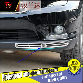 

Car Styling ABS Chrome Trim under front Fog Light Lamp Cover For Toyota Highlander 2015 Car under fog lamp cover trim Decoration