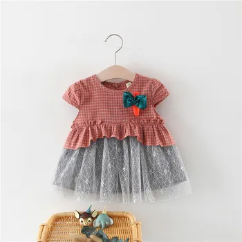 

Toddler Baby Girls Ruched Patchwork Tulle Cute Carrots Party Lovely Princess Dresses Sukienka Niemowlak 1St Birthday Dress