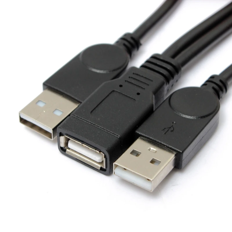 USB женский A-Dual A Мужской 36 см/2,0 футов высокоскоростной USB зарядный кабель для синхронизации данных и зарядки для ПК