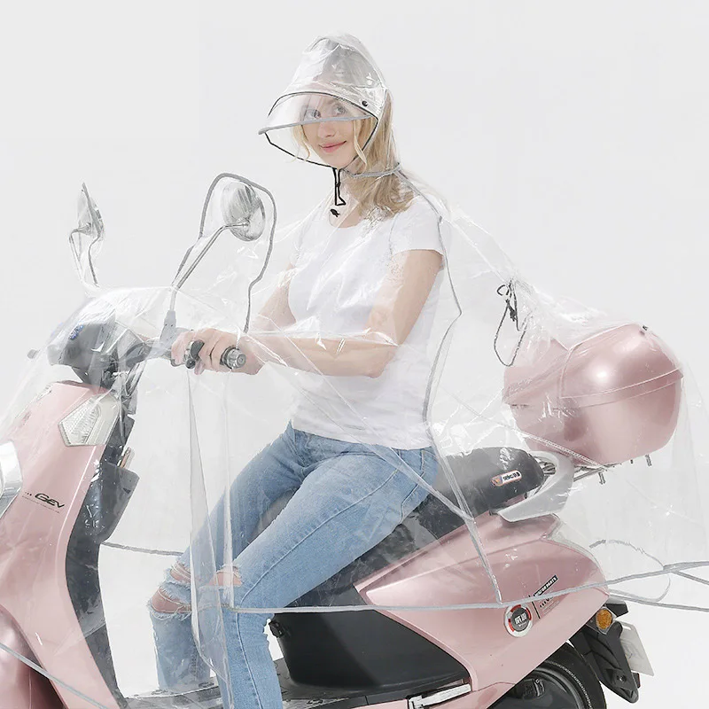 Yuding пластиковый велосипедный плащ прозрачный дорожное пончо мотоцикл/электромобиль дождевик для женщин \ мужчин со светоотражающими полями - Цвет: Reflective gray edge