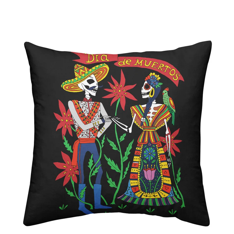 Boho Tribal Couples подушка со скелетом чехол с цветными цветами Наволочка на подушки для