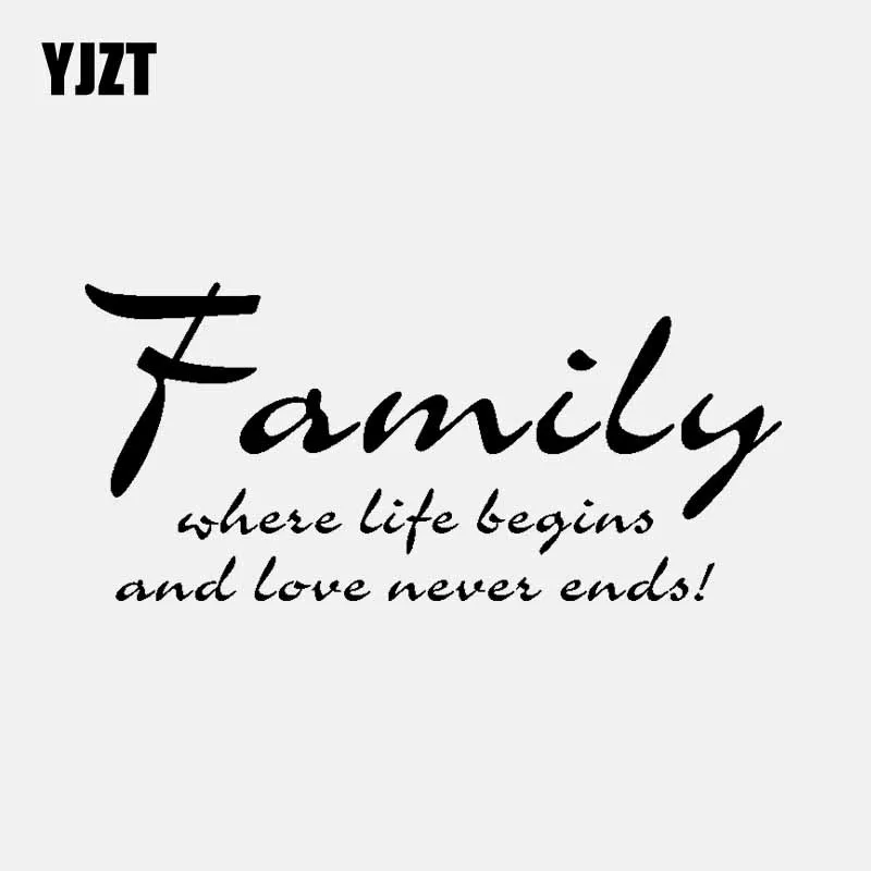 YJZT 16 см * 7 3 Семья где жизнь начинается и любовь никогда не заканчивается наклейка