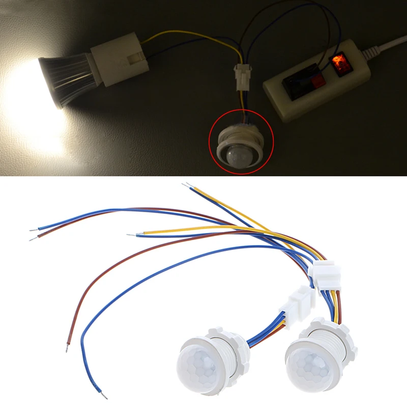 2x25 мм светодиодный PIR Детектор инфракрасный датчик движения переключатель с задержкой времени Регулируемый переключатель nintendo sonoff лампа прерыватель