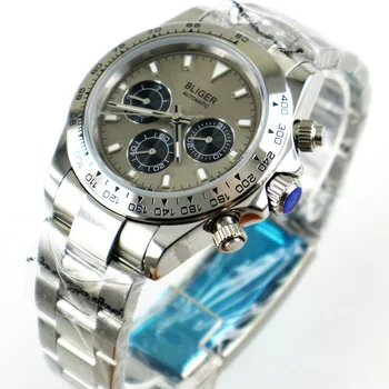 

New Automatic Men's Watch gray Dial Sapphire Glass Date And Week Fucntion Bliger 40mm Polished Watch