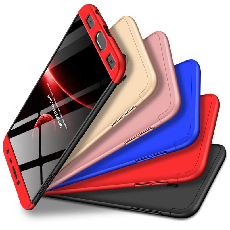 Крышка samsung Galaxy J4 2018 чехол 360 градусов полный Чехол для упаковки Жесткий PC Shell
