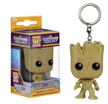 GROOT FUNKO POP Dragon Ball Супермен Человек-паук форки Бэтмен отряд самоубийц фигурка кукла Коллекционная модель брелок с коробкой - Цвет: GROOT