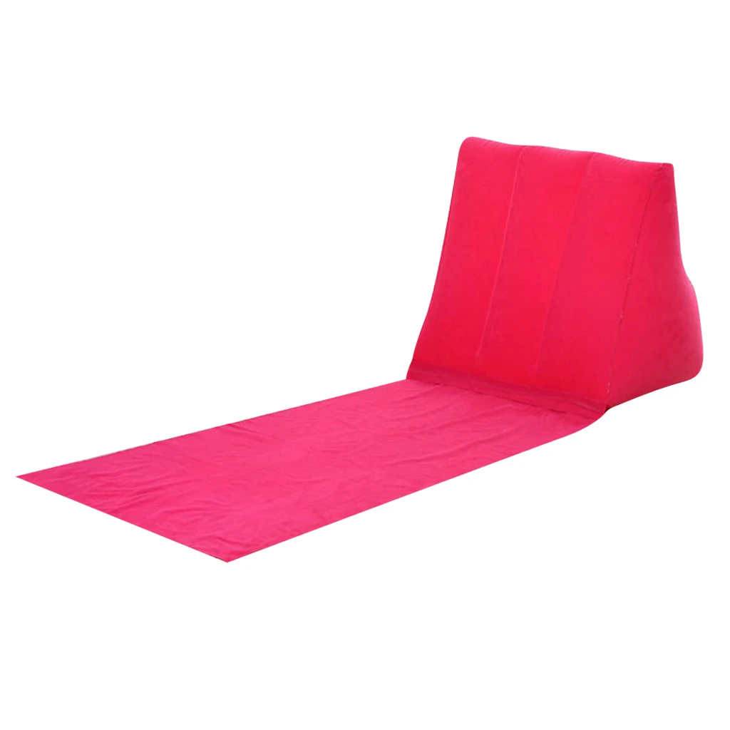 Inflatable Beach Sunbathing Camp Lounger Back Pillow Cushion Chair Air Sleep Bed Lying Seating Inflatable Beach Cushion Chair