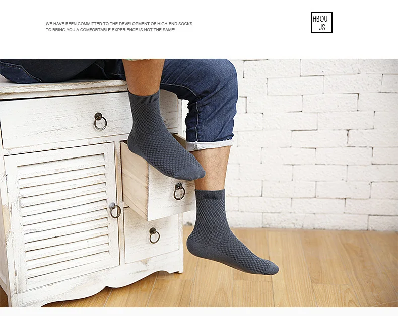 5 Pairs/Lot Men Bamboo Fiber Socks Men Compression Harajuku Long Socks Business Casual Mlale Large Size39-46