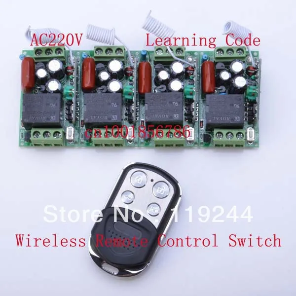 220V 1CH 10A RF Wireless Remote Control Power Switch System 4 Receivers+1 Transmitter | Обустройство дома