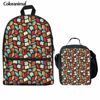 

Coloranimal Funny Cartoon Kids Backpack Teenager School Bag Children Mochila Infant Book Lover Print Canvas School Bag Backpack