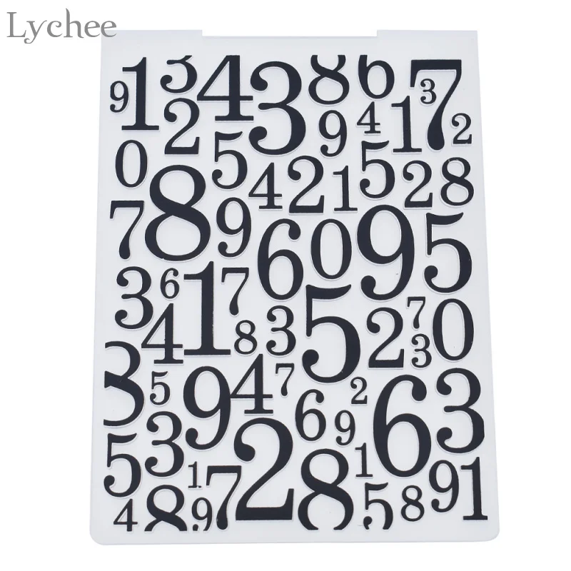 

Lychee Numbers Plastic Embossing Folder For Scrapbook DIY Album Card Tool Plastic Template Stamping