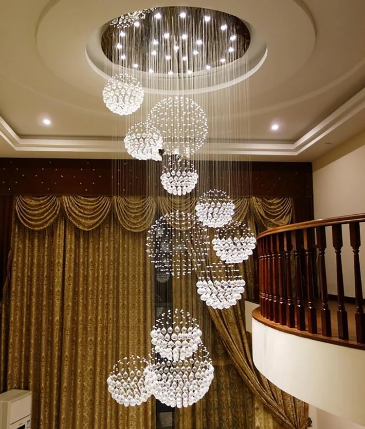 Jmmxiuz Современные Люстры модные художественные K9 Хрустальная для лестницы спиральная подвеска освещение GU10 светодиодный отель Вилла подвесной светильник