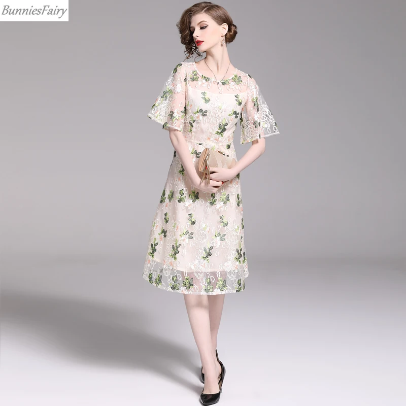 BunniesFairy 2019 летние женские элегантные свежие цветы зеленые листья Цветочная