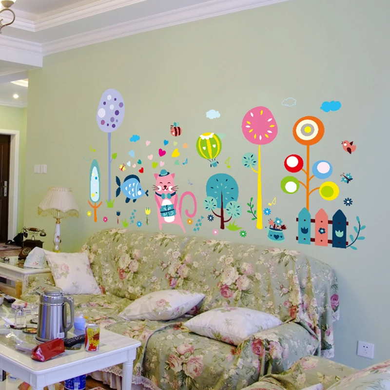 Home Decor Cartoon Car Creative wall stickers Home Decor Wedding Decoration maison Self-adhesive Removable wall stickers rooms (11)
