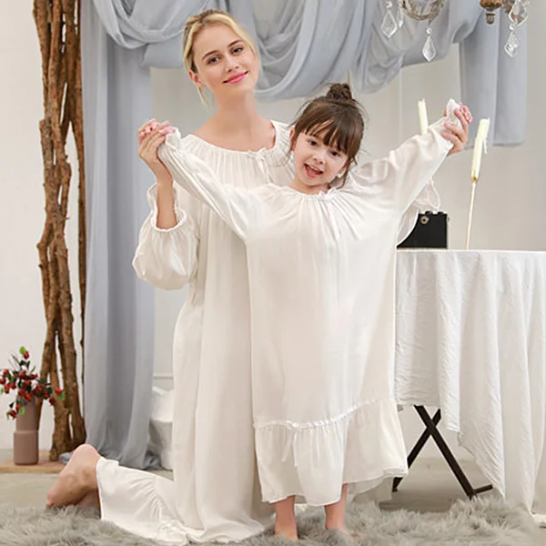 Весеннее платье лолиты для мамы и дочки ночная рубашка принцессы в винтажном стиле для девочек, ночная рубашка, одежда для сна, K-011