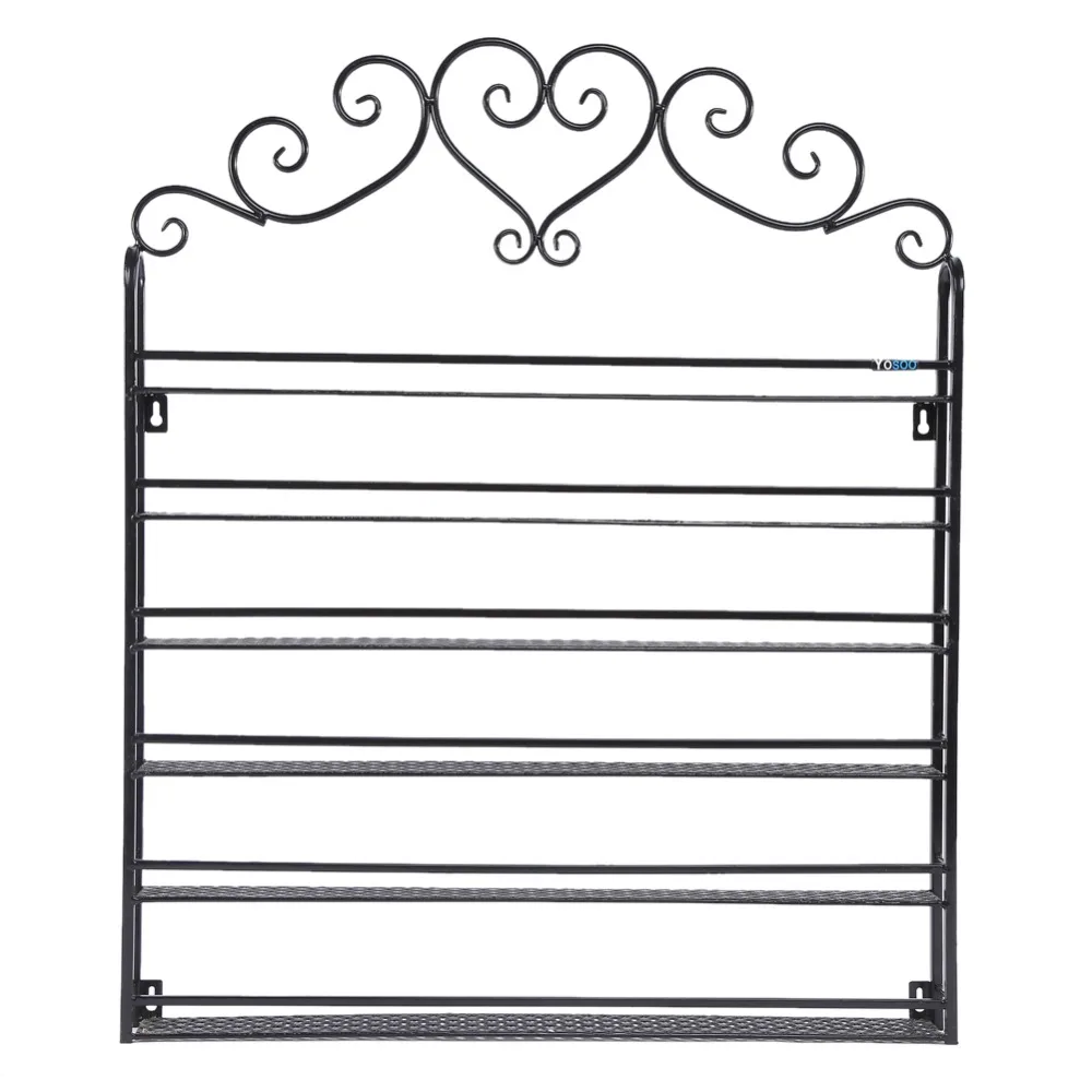 

6 Tiers Polish Wall Rack Organizer Mounted Nail Display Bottle Shelf Manicure with Reinforcement Plugs Screw Accessory Kit