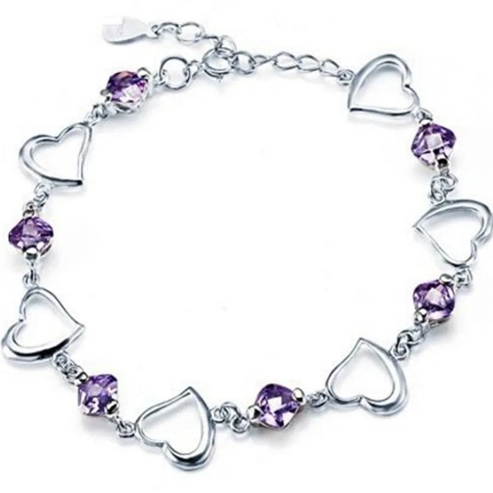 YKNRBPH Trendy S925 Sterling Silver Bracelet Pear Shape Diamond