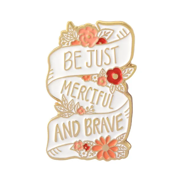 Funny Quote Pins Letter Enamel pins Golden Line Brooches for women Lapel pins Backpack Badges