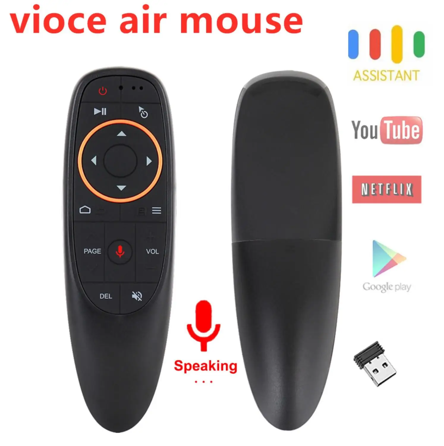 

2.4G Smart Remote Control with Voice Input Support Google Assistant Wireless Remote with IR Learning for Google TV Smart tv box
