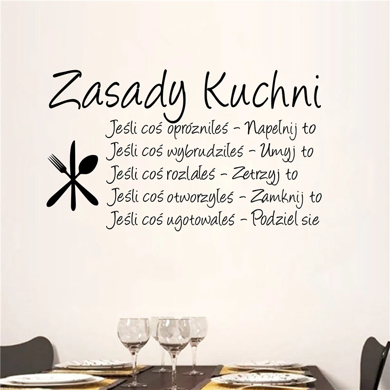 Polish Kitchen rules decal decoration
