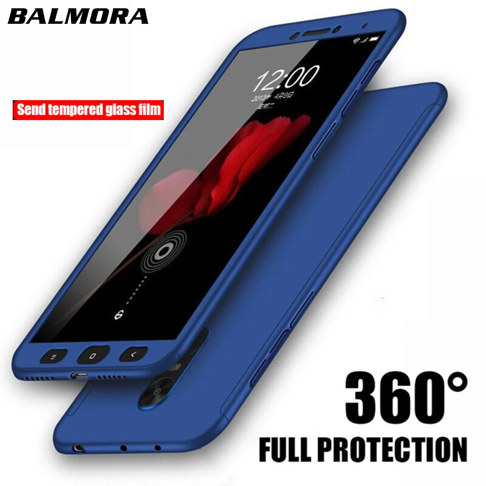 BALMORA 360 Full Protective Case For Xiaomi Redmi 5 5a 6 6pro 4 5plus 4A 4X Note 5pro 3G 4G Phone Cover Cases With Glass |