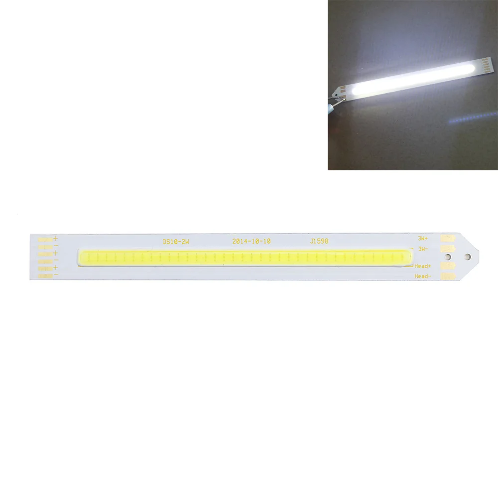 

DC 3V-4V 4W White LED Bar Lights COB Strip Bulb Lamp DC 3V L152x16MM LEDs Chip source for DIY Bed Bicycle car Lights lighting