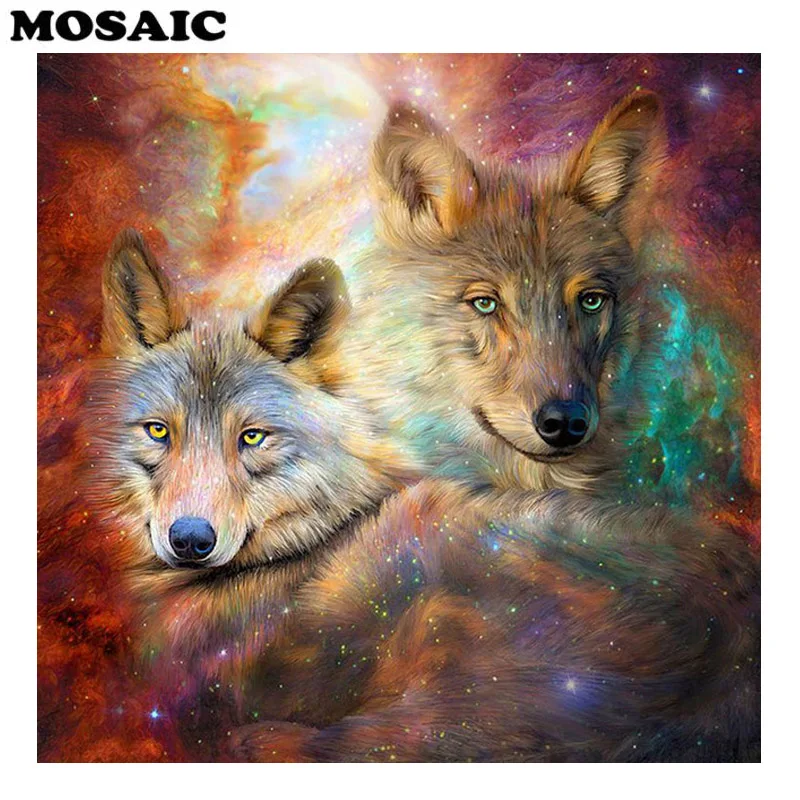 

Full circular Diamond Animal wolf 5D DIY Diamond Painting Embroidery Cross Stitch Rhinestone Round Mosaic Painting home Decor