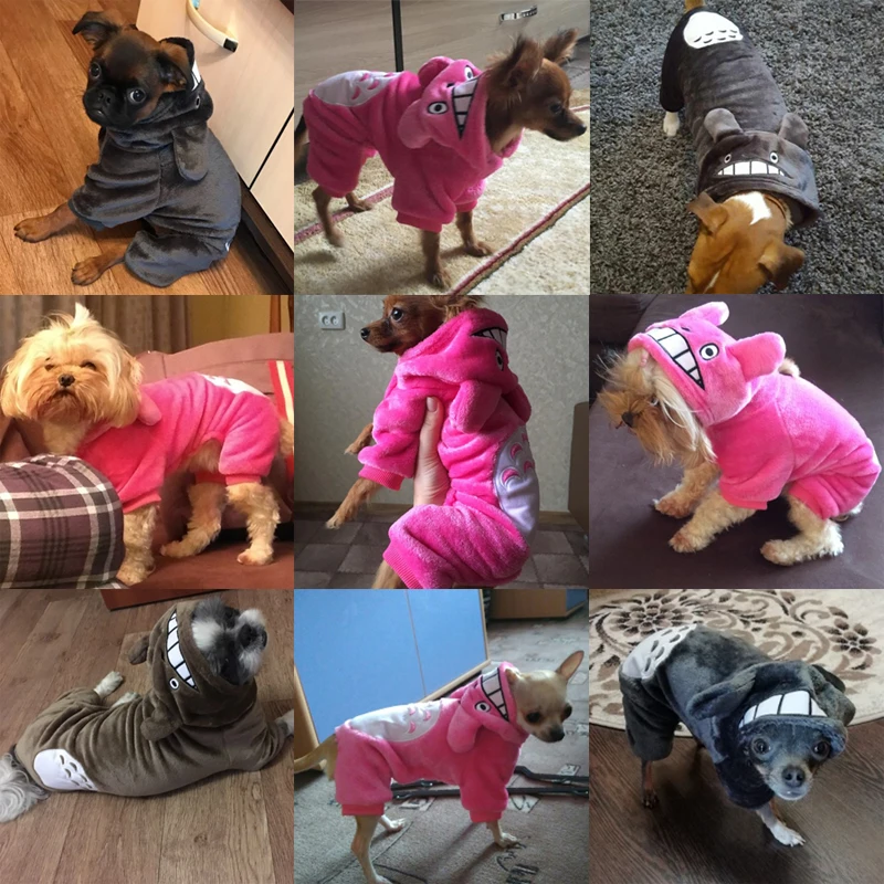 Одежда для маленьких собак с героями мультфильмов; зимняя теплая мягкая одежда для собак; костюм для чихуахуа; одежда с капюшоном; пальто для щенка кошки; куртки