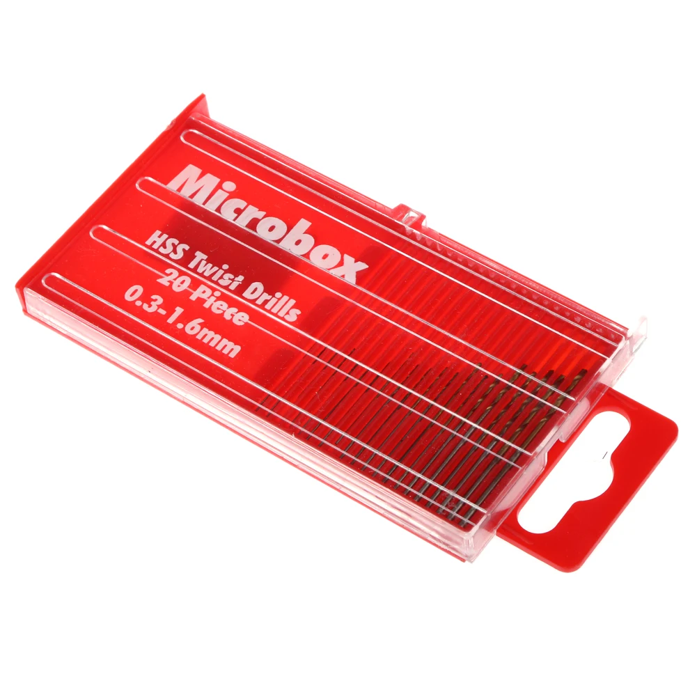 

20 pcs Mini Drill Bit HSS High Speed Steel Twist Drill Bit Set 0.3mm-1.6mm Tool Craft With Case Hand Tools