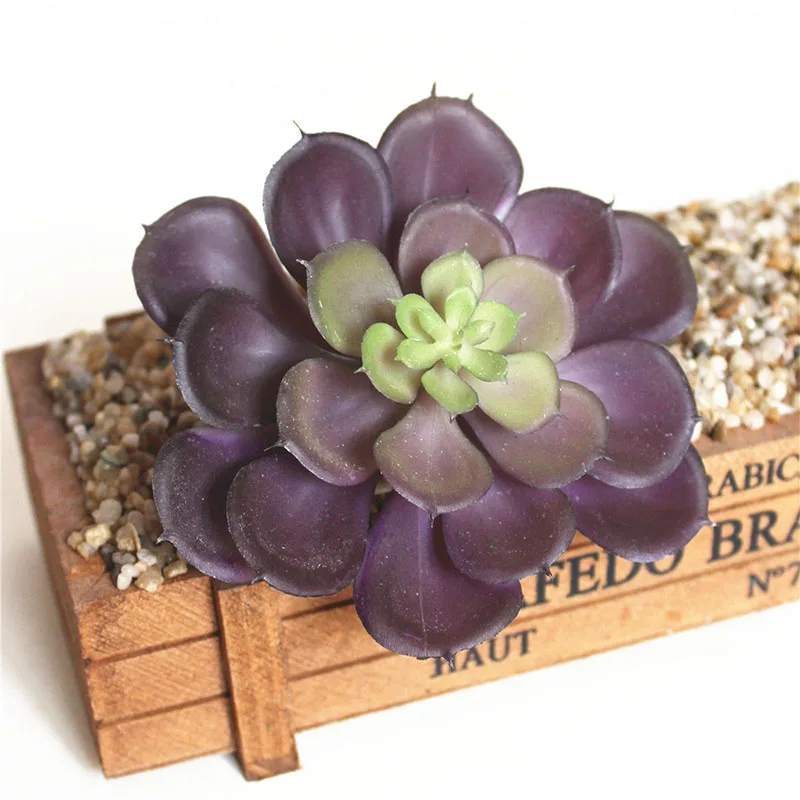 19 Charming Accessories Flocking DIY Mini Plant Plastic 1pc New Bridal Bouquet Fashion Purple Succulents Flower wall Floral - Цвет: 19