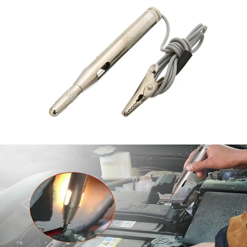 New DC 6V 12V 24V Probe Light System Test Probe Lamp Auto Car Light Circuit Tester Lamp Voltage Test Pen Detector Copper