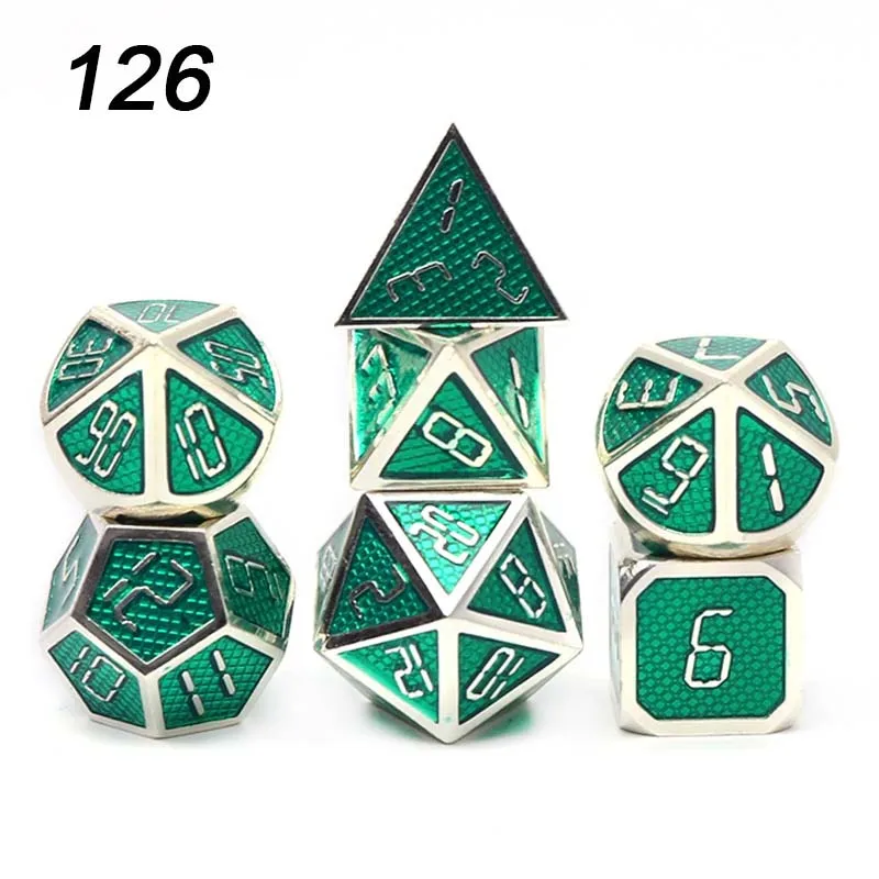 126 Chengshuo Дракон весы металлические игральные кости двойной цвет dnd набор цинкового сплава кубики настольная игра 7 шт. многогранные rpg для подземелий и Драконов - Цвет: 126