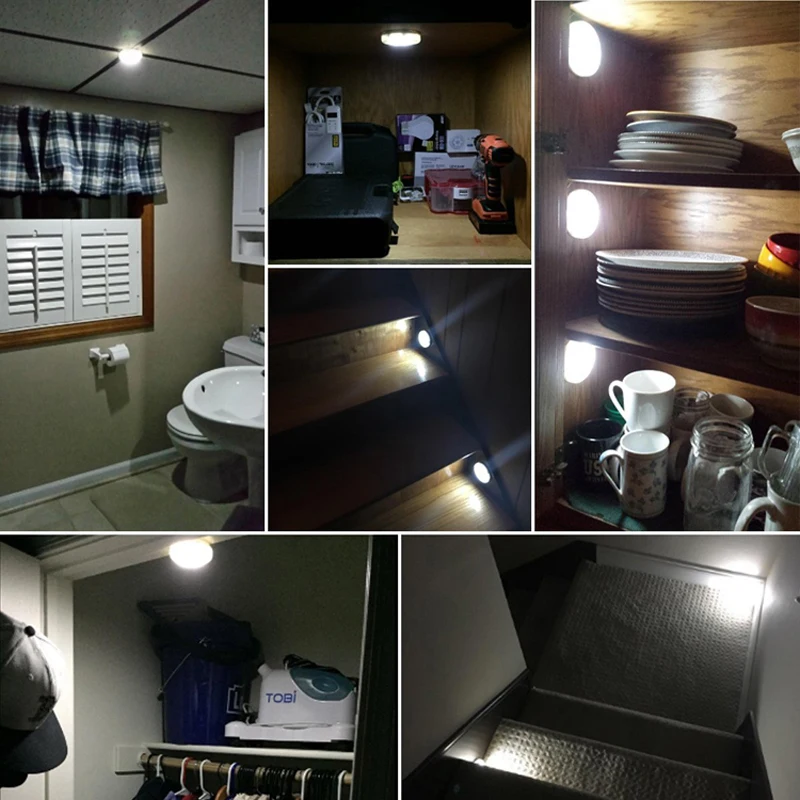 Conduziu a Luz para o Armário Corredor da Lâmpada do Armário de Parede Bochsbc Sensor Infravermelho Noite Lâmpada Luzes 6 Leds Movimento Escada Deck Porão 5 Pcs 15 High Quality Luzes e Iluminação