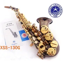 2017 New High-pitched Black Nickel Gold Bb Curved Soprano Saxophone B Sax Musical Instrument Saxophone B Flat for Adult Children