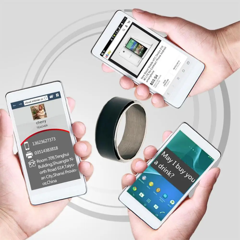 EXRIZU TIMER R2 NFC Smart Health Wearable Devices Door Lock IP68 Wear Magic Finger Smart Ring for Sony LG Samsung Android Phone