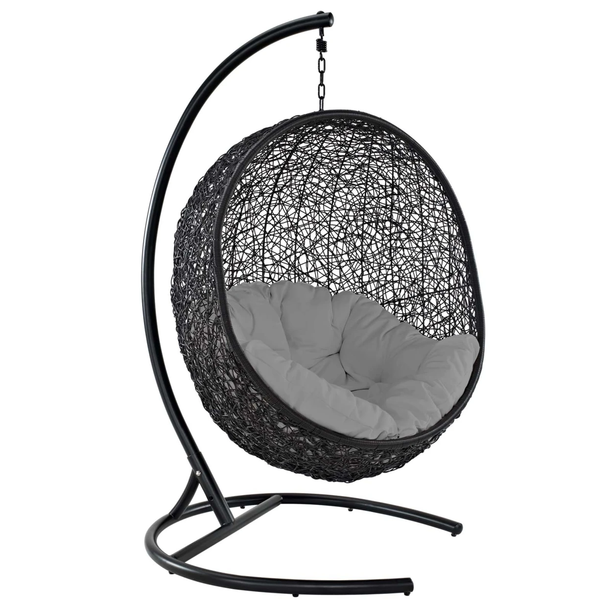 Encase Swing Outdoor Patio Lounge Chair In Gray