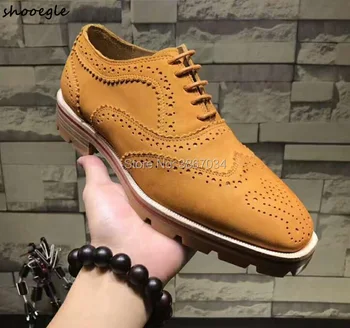 

SHOOEGLE Men Oxford Shoes Breathable Flats Lace Up Shoes Business Men Loafers Party Shoes Handmade Eu 39-Eu 46