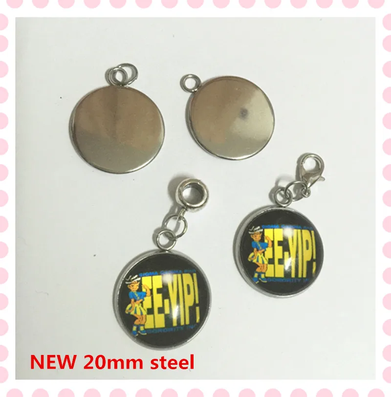 Новый SGR EE-YIP circle charm OPC054 DIY Стекло для изготовления фотографий сталь европейский 20