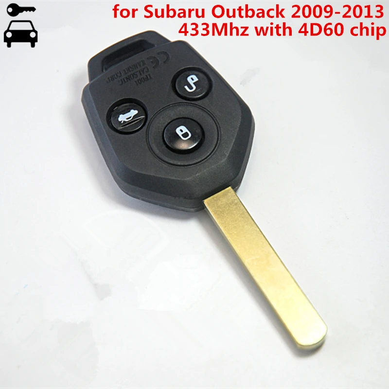 

3 Buttons Car Remote Key for Forester Outback Legacy 433MHz with 4D60 Chip for Subaru Outback 2008 2009 2010 2012 2013 2014 Key